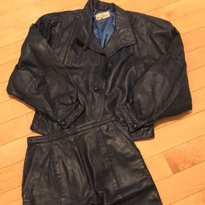 Vintage never worn leather suit from Italy